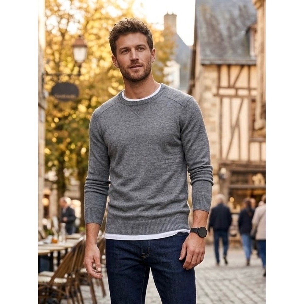 Smartwool Mens Merino Wool Blend Crewneck Sweater Gray Small